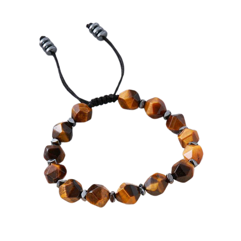 10MM FACETED TIGER’S EYE BEAD BRACELET - 18CM CEO POWER STONE