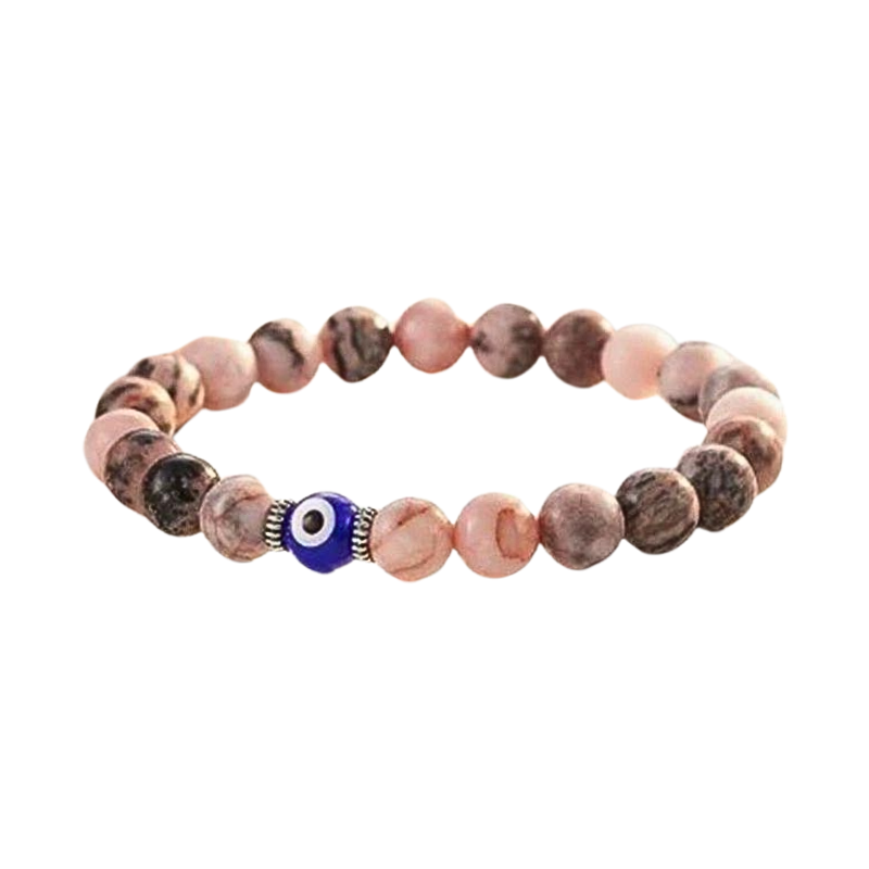 INTUITION ENHANCING STONE BRACELET - PINK ZEBRA & MOONSTONE