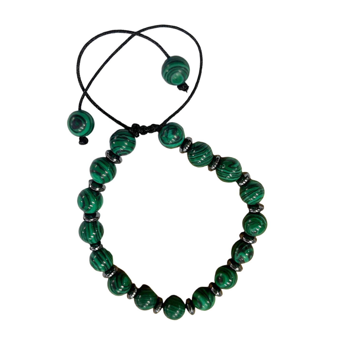 MALACHITE BOHEMIAN BEACH BRACELET - 17-25CM HANDWOVEN
