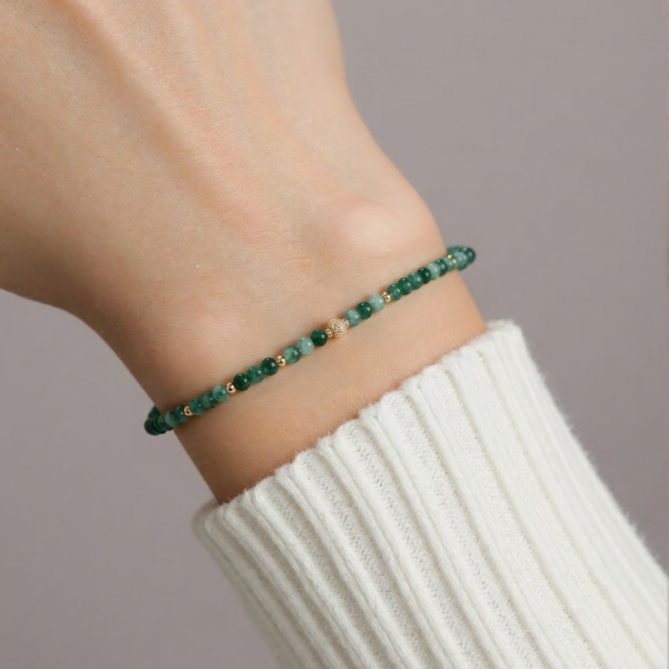 Natural Chrysoprase Agate 14K Gold-Filled Convertible Bracelet & Anklet - 2-in-1 Luxe Jewelry