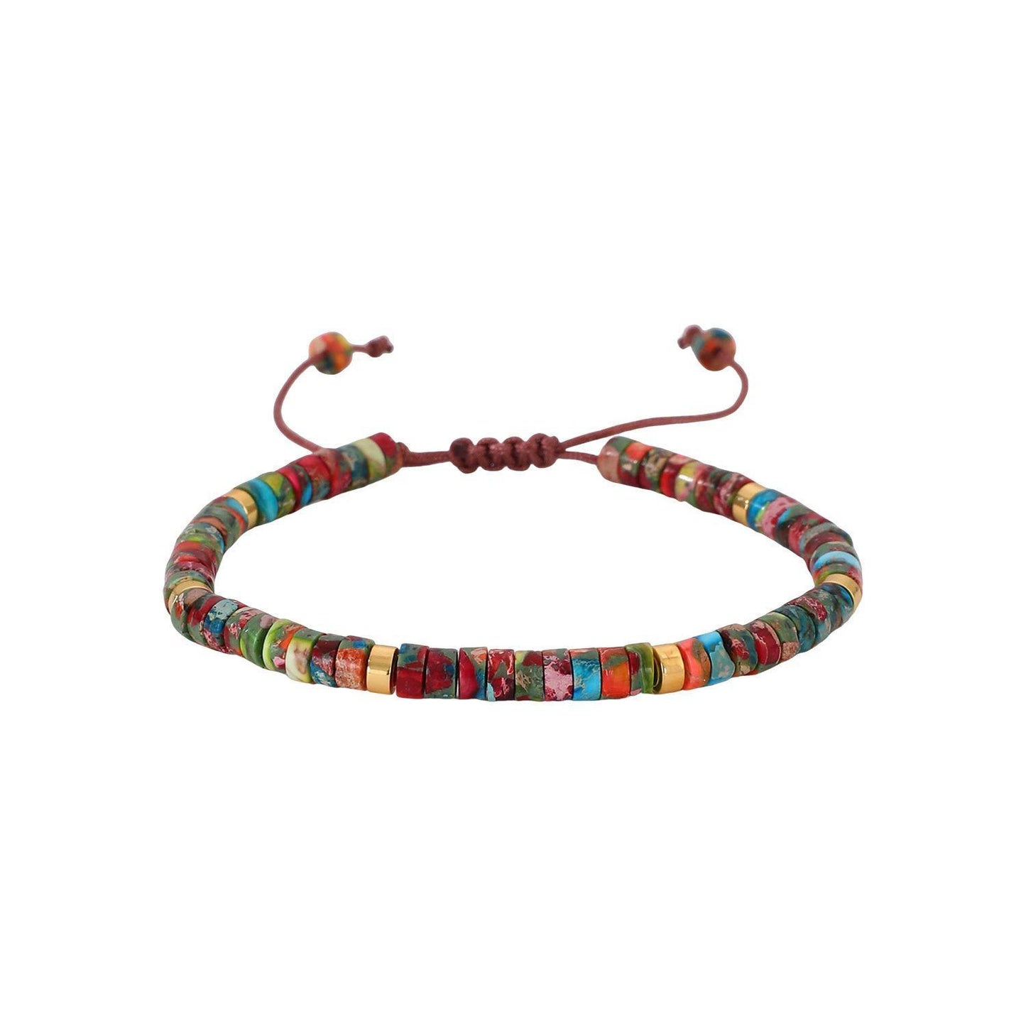 MINIMALIST NATURAL STONE BEAD BRACELET - 28CM ADJUSTABLE
