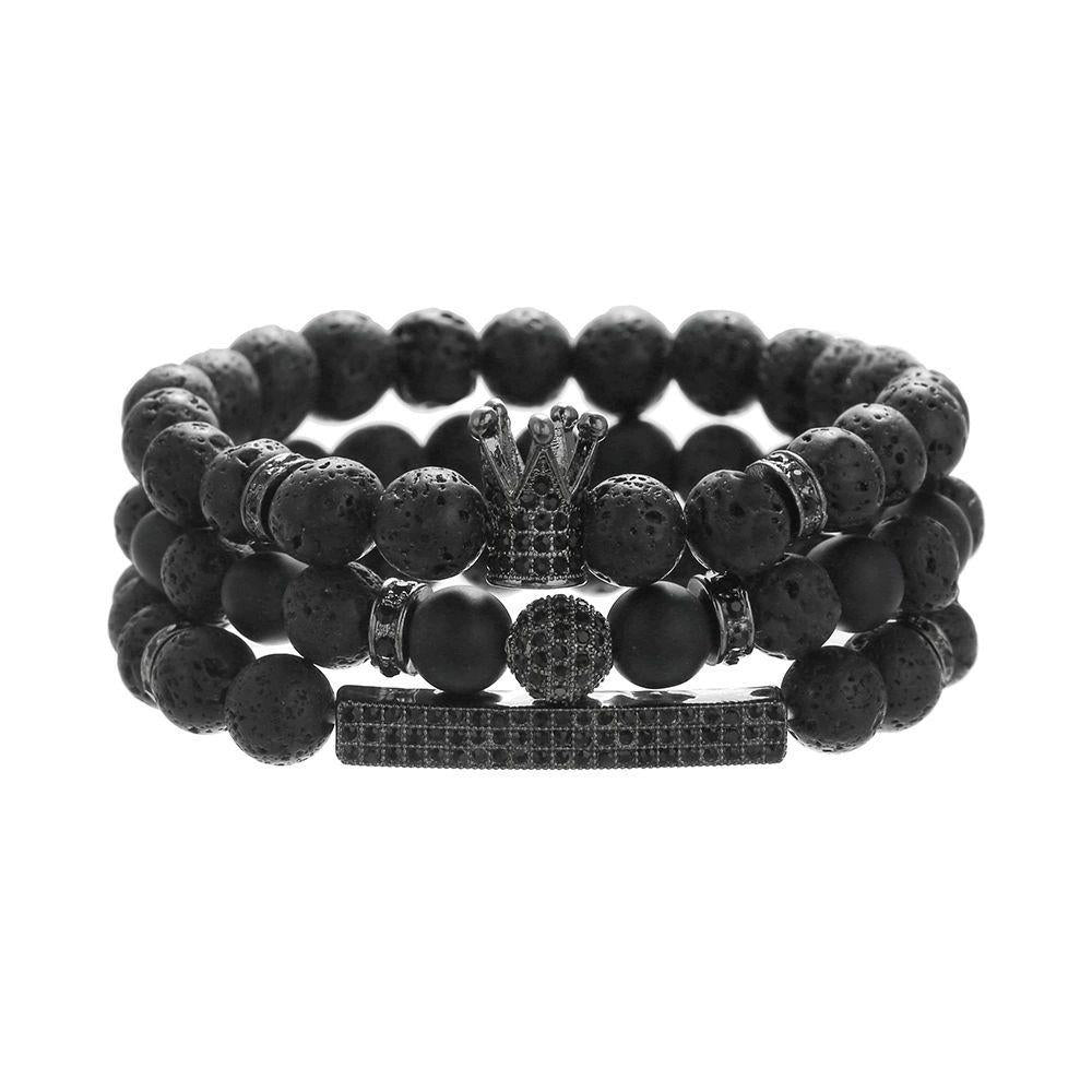 NATURAL BLACK ONYX & BLACK TOURMALINE BRACELET - 8MM PROTECTION & WEALTH