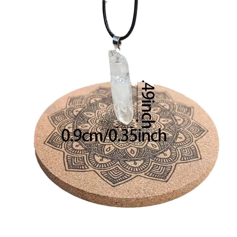 White Crystal Hexagonal Column Pendant