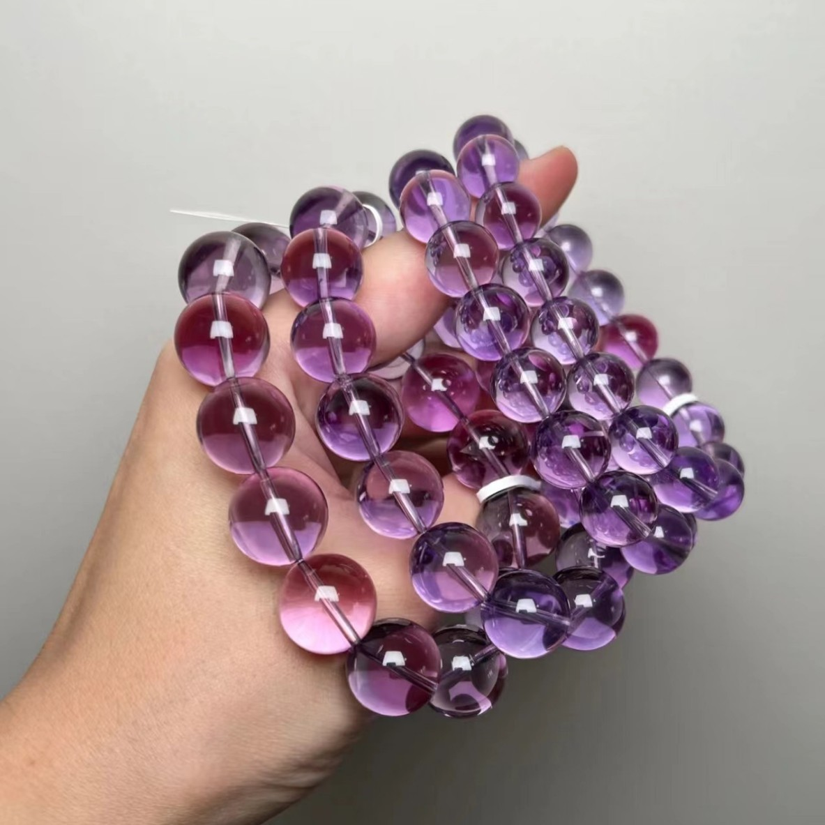 Frozen Grapes | Natural Amethyst Nine Purple Fire Energy Bracelet - 12mm Crystal Jewelry