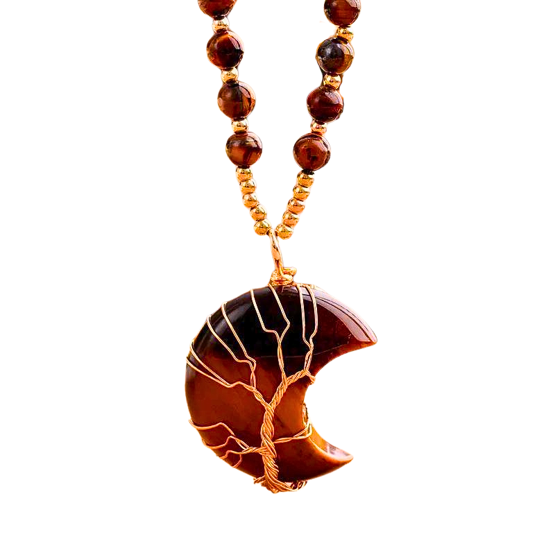 LUNAR TREE OF LIFE WIRE-WRAPPED NECKLACE VII (35x45MM)