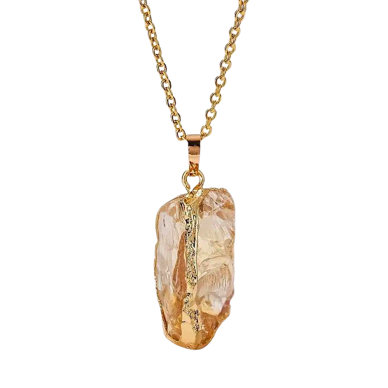 RAW CRYSTAL ELECTROFORMED PENDANT NECKLACE V (30-50MM)