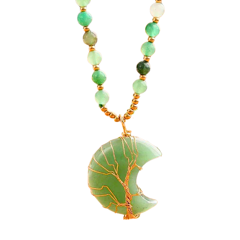 LUNAR TREE OF LIFE WIRE-WRAPPED NECKLACE VII (35x45MM)