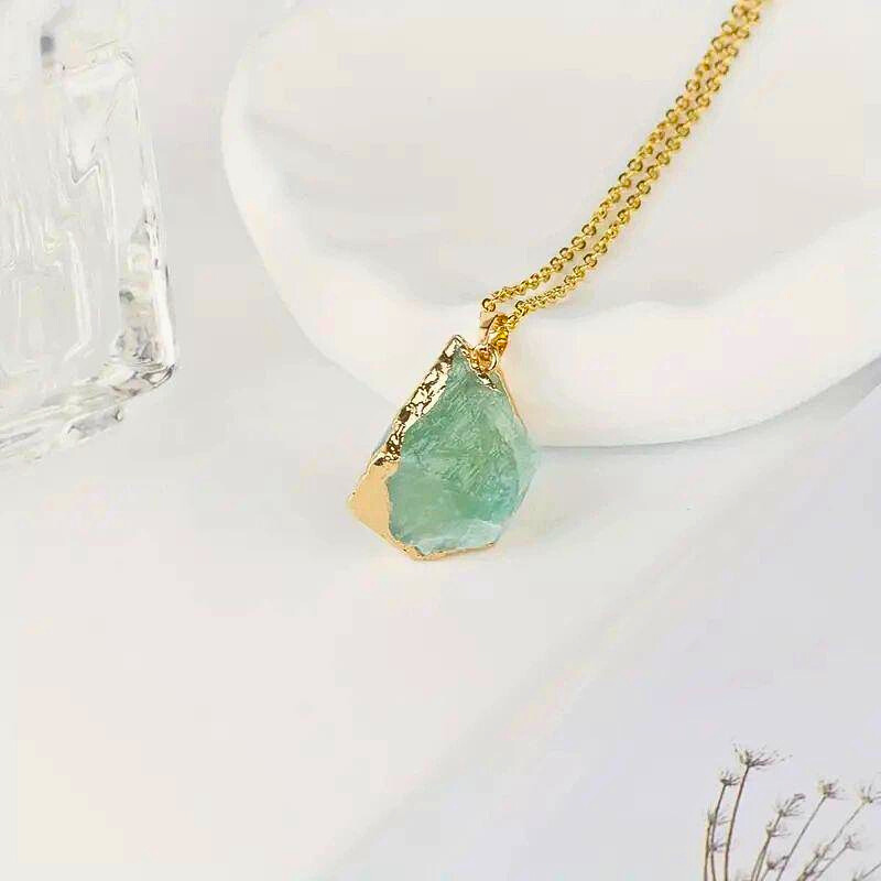 RAW CRYSTAL ELECTROFORMED PENDANT NECKLACE V (30-50MM)