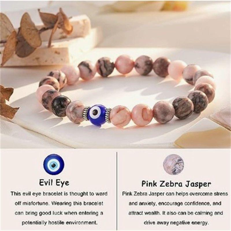 INTUITION ENHANCING STONE BRACELET - PINK ZEBRA & MOONSTONE