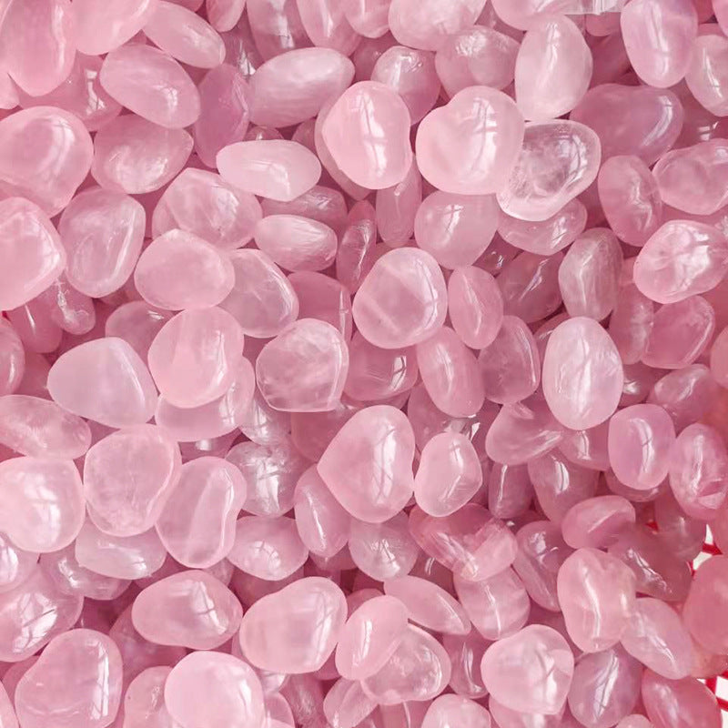 Rose Quartz Heart Palm Stone | Hand-Carved Healing Crystal
