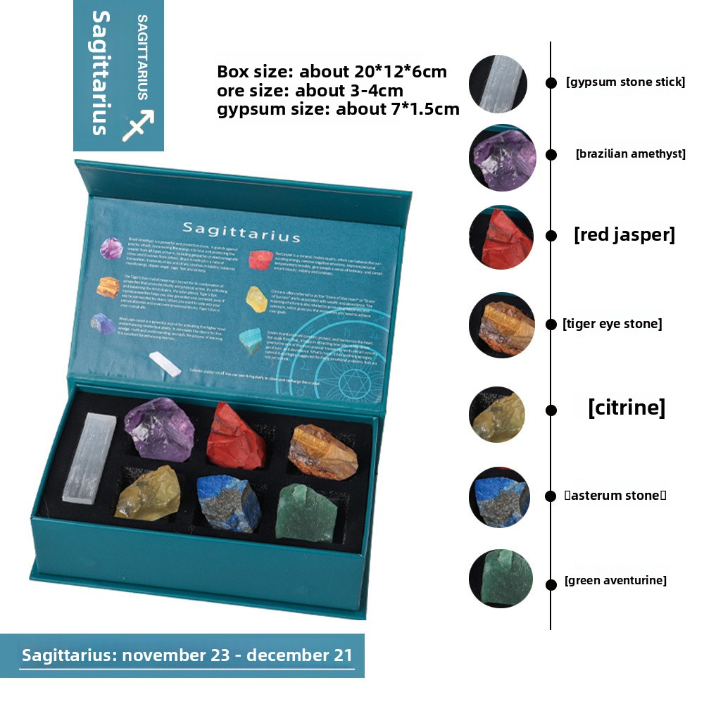 Christmas Gift Idea: Zodiac Crystal Box under Tree - Astrological Birthstones with Light-Up Star Sign for Spiritual Seekers