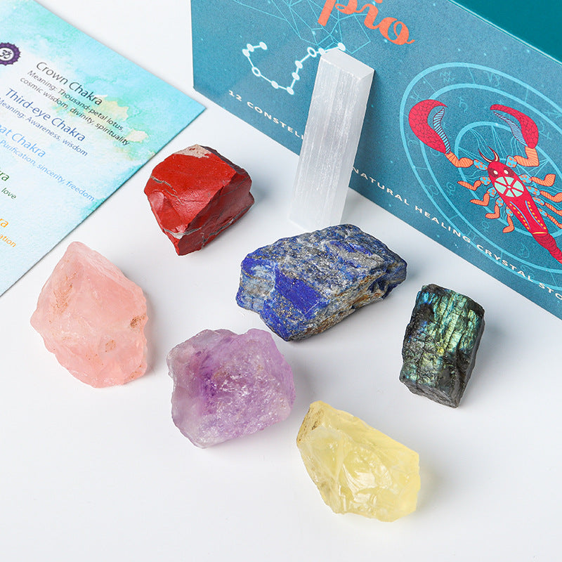Light-Up Zodiac Sign Icon on Crystal Gift Box - Customized Astrological Stones Collection