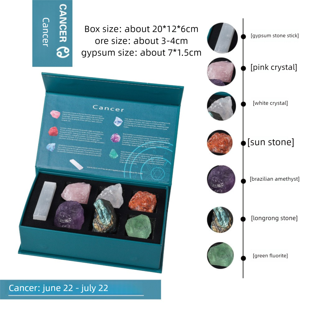 Raw Crystal Size Comparison in Hand - 16-Piece Zodiac Stones for Beginners & Collectors