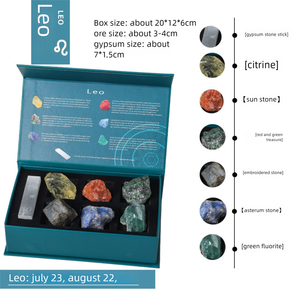 Unboxing Zodiac Crystal Set with Horoscope Guide - Natural Raw Stones for Career Success & Energy Cleansing