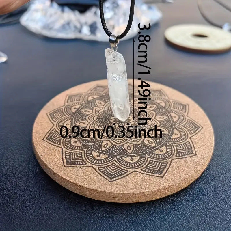 White Crystal Hexagonal Column Pendant