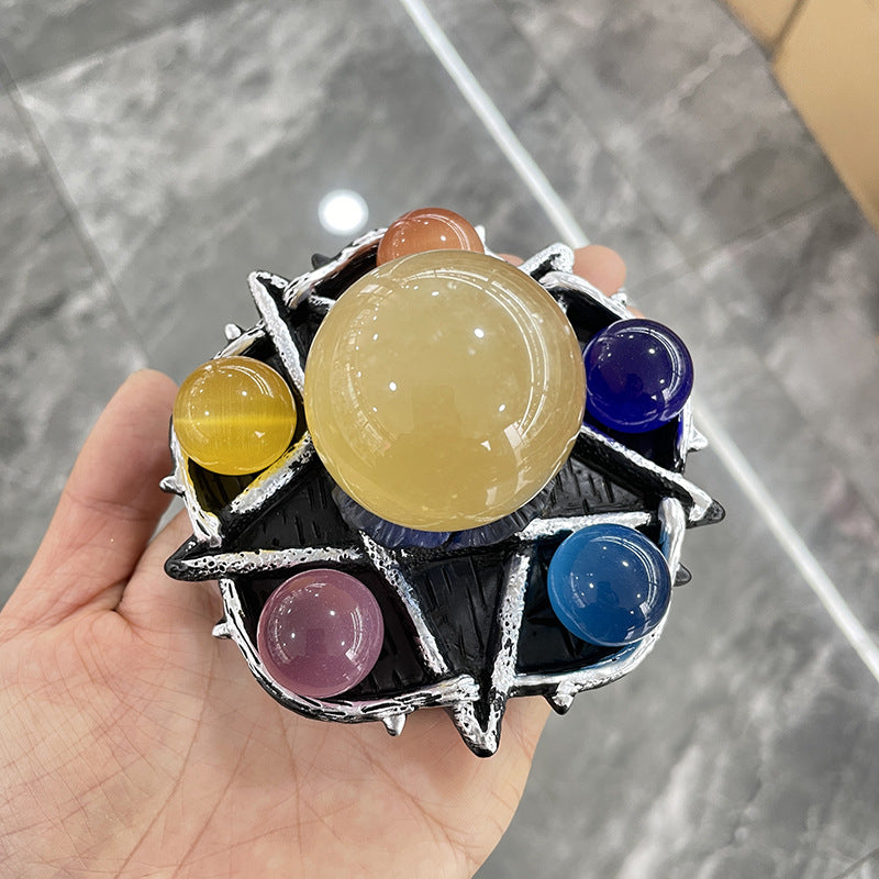 Crystal Ball Resin Base Five-Star Ball Stand Ornament