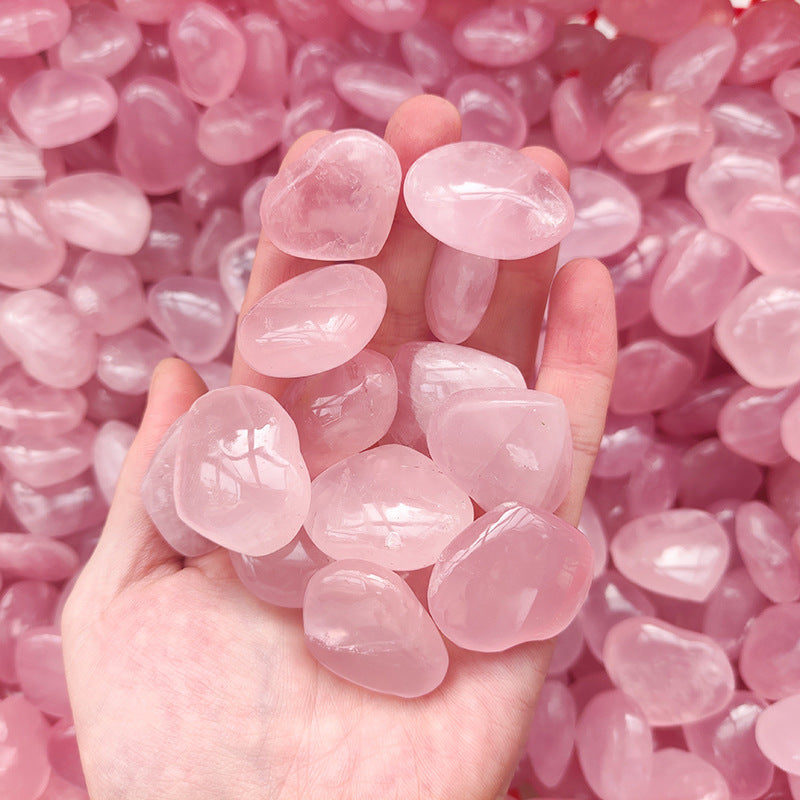 Rose Quartz Heart Palm Stone | Hand-Carved Healing Crystal