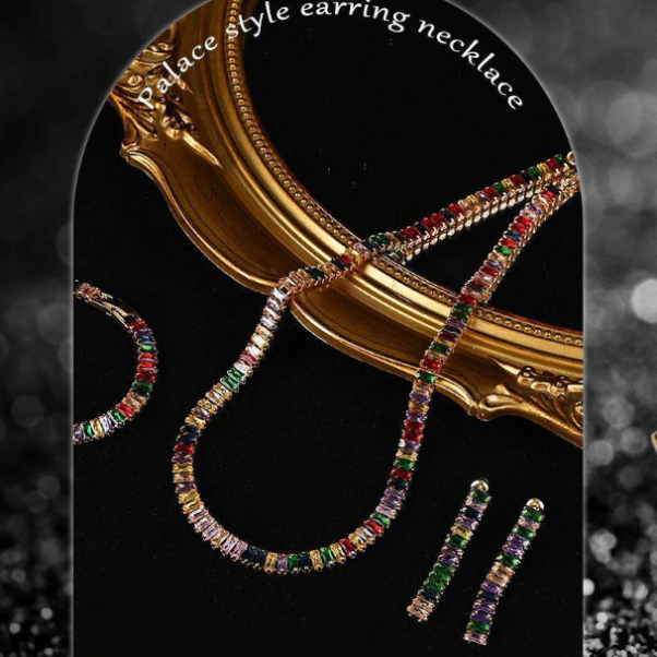 Vintage Rainbow Alloy Jewelry Set