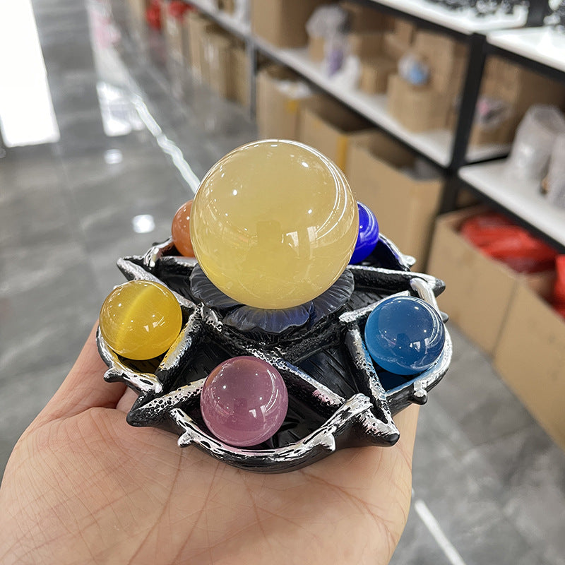 Crystal Ball Resin Base Five-Star Ball Stand Ornament