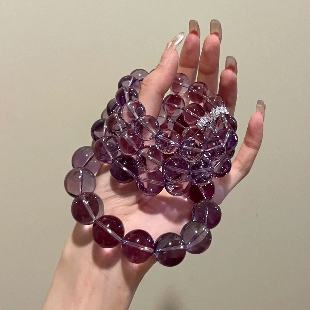 Frozen Grapes | Natural Amethyst Nine Purple Fire Energy Bracelet - 12mm Crystal Jewelry