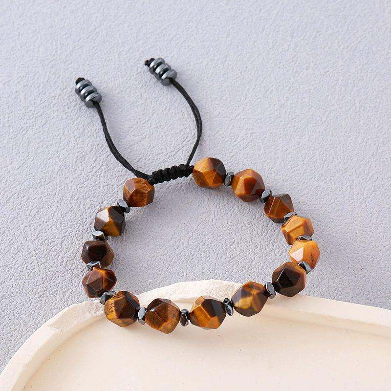 10MM FACETED TIGER’S EYE BEAD BRACELET - 18CM CEO POWER STONE