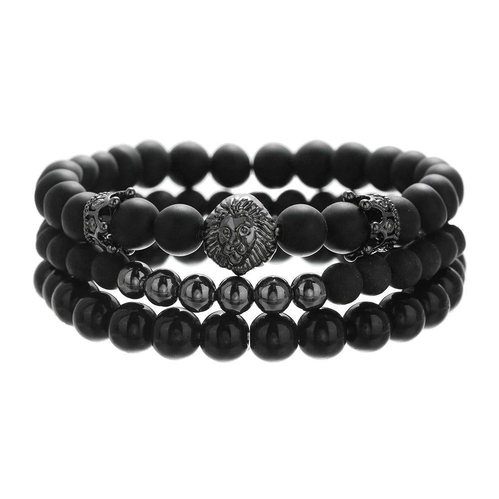 NATURAL BLACK ONYX & BLACK TOURMALINE BRACELET - 8MM PROTECTION & WEALTH