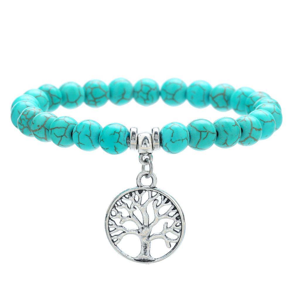 BOHEMIAN TURQUOISE BEAD BRACELET - 18.5-19.5CM EARTHY ELEGANCE
