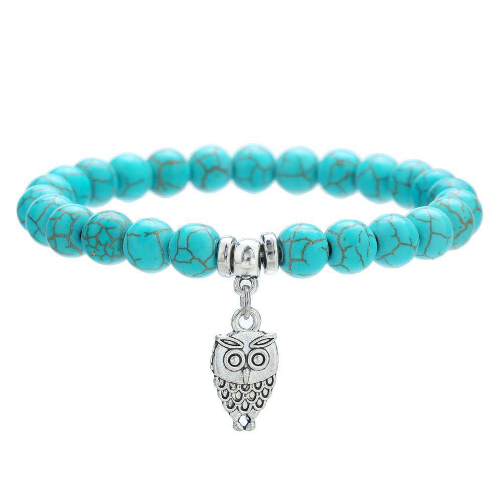 BOHEMIAN TURQUOISE BEAD BRACELET - 18.5-19.5CM EARTHY ELEGANCE
