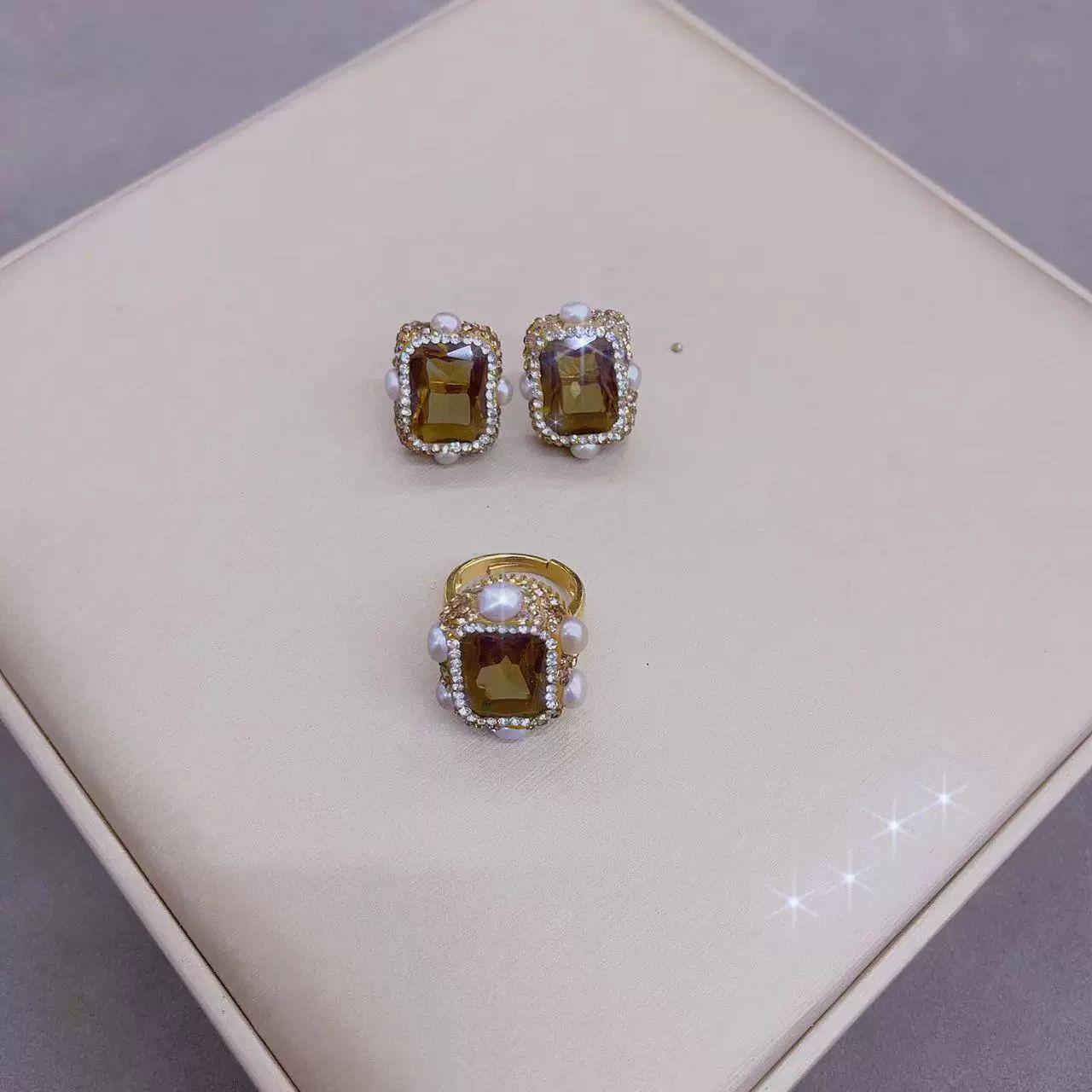 SUDAN GEMSTONE & PEARL JEWELRY SET - 3 PIECE LUXURY COLLECTION