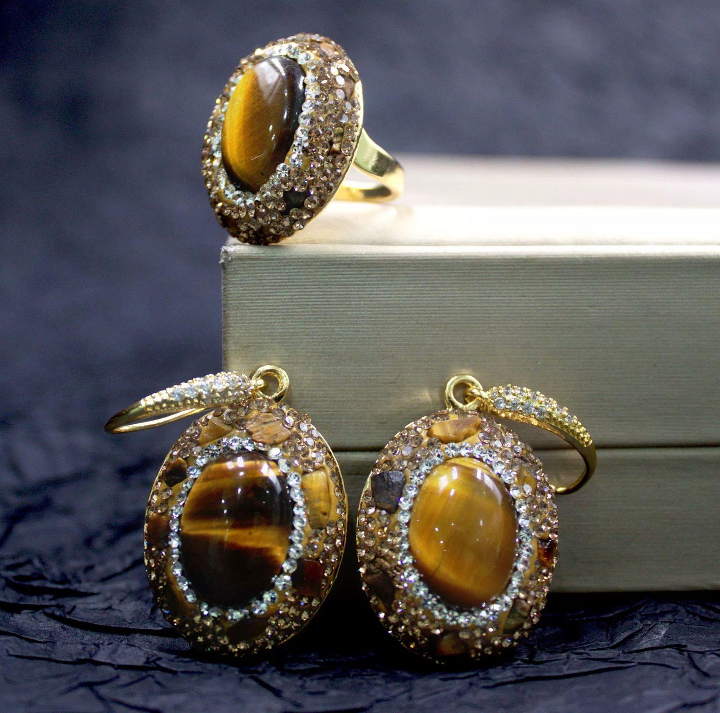 NATURAL TIGER’S EYE JEWELRY SET - 4 PIECE COLLECTION