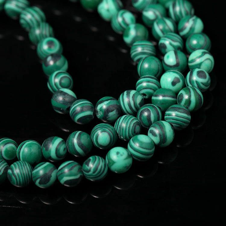 Green Natural Stone Bracelet, 108 Bead Buddhist Mala, Handheld Prayer Beads