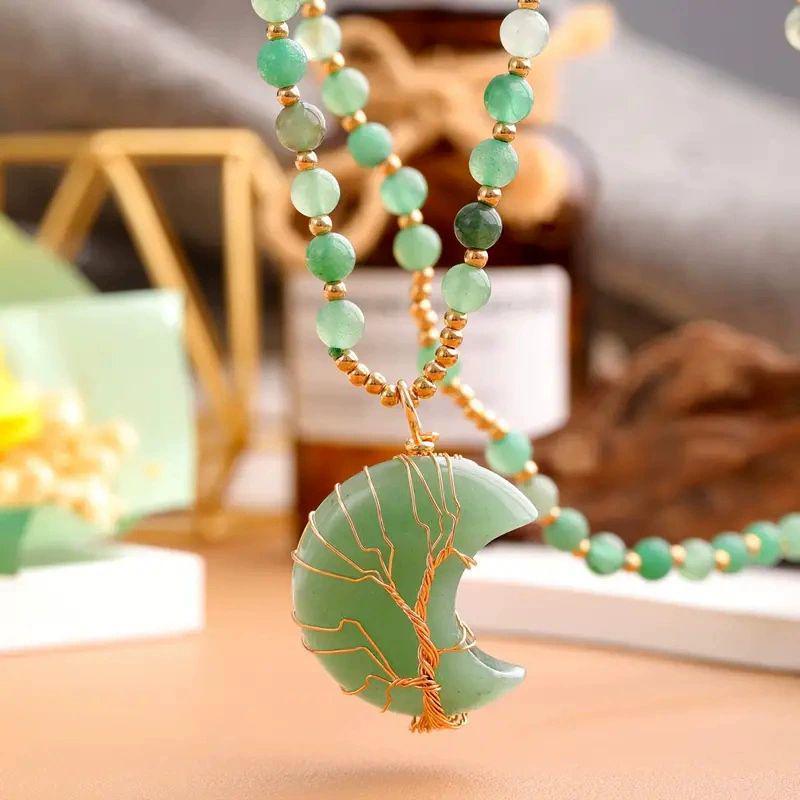 LUNAR TREE OF LIFE WIRE-WRAPPED NECKLACE VII (35x45MM)