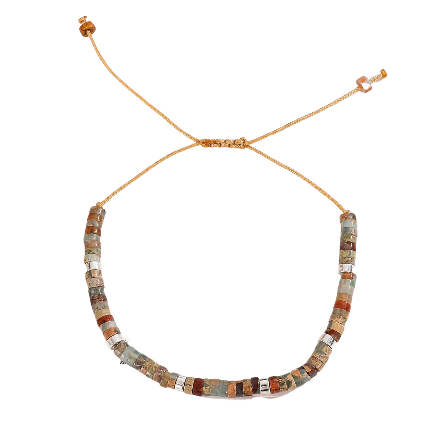 MINIMALIST NATURAL STONE BEAD BRACELET - 28CM ADJUSTABLE