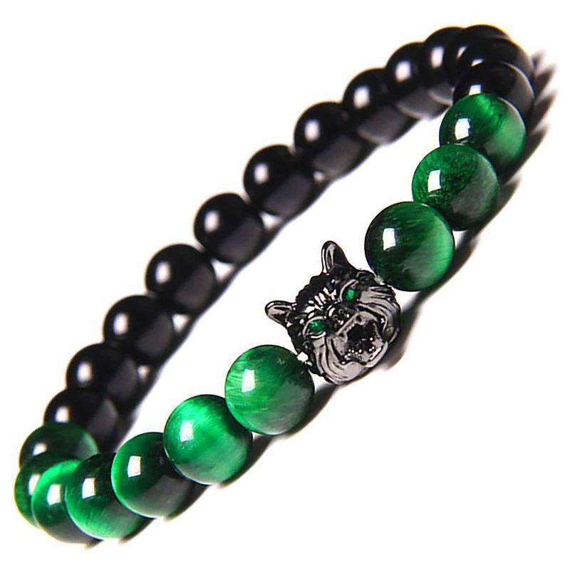 TIGER’S EYE & OBSIDIAN BEAD BRACELET - 19CM STRENGTH & PROTECTION