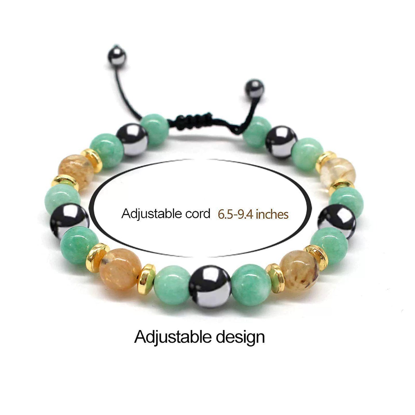 CITRINE, AGATE & TIGER’S EYE BEAD BRACELET - 18CM BOHEMIAN ELEGANCE