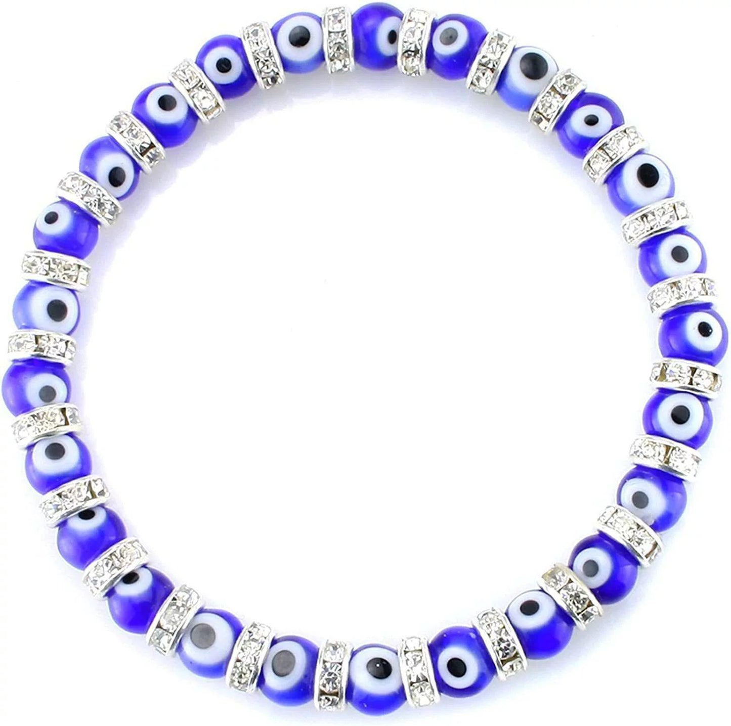 GLASS EVIL EYE BEAD BRACELET IX (6MM)