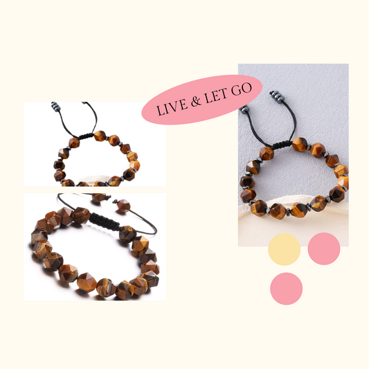 Faceted Tiger's Eye Bead Bracelet: Courage, Confidence & Earthly Energy