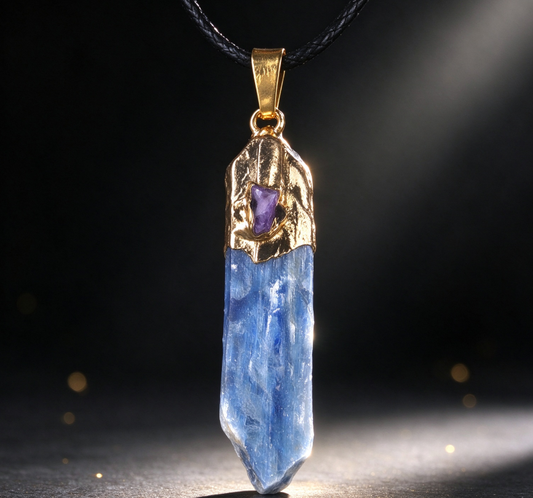 Kyanite Irregular Long Pendant – A Stone for Clearer Voice, Calmer Mind, and Aligned Energy