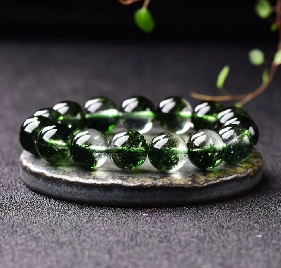 Natural Green Phantom Quartz Bracelet - Wealth & Career Luck