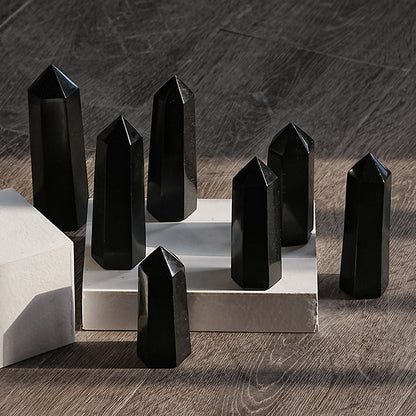 Black Tourmaline Single-Terminated Hexagonal Prism | Protective Energy Crystal