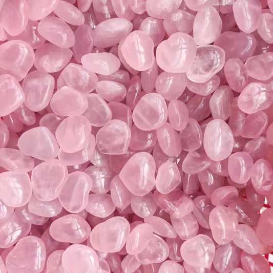 Rose Quartz Heart Palm Stone | Hand-Carved Healing Crystal