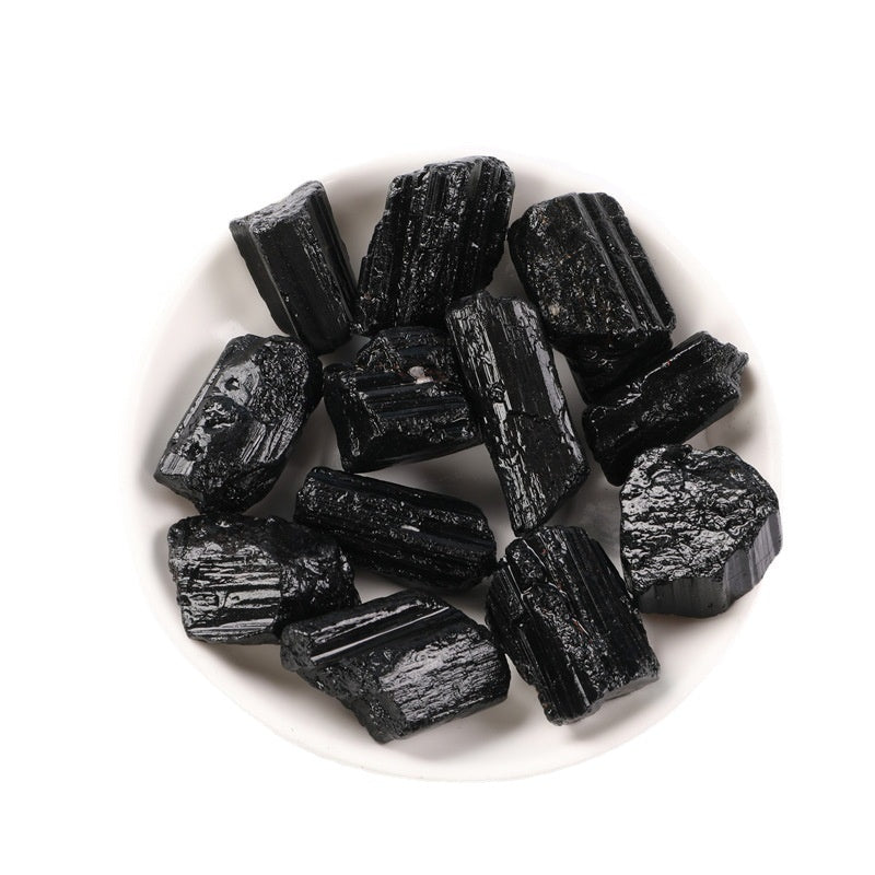 Black Tourmaline paired with Selenite for deep purification - Energetic defense against psychic attacks during rituals