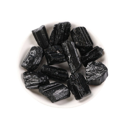 Black Tourmaline paired with Selenite for deep purification - Energetic defense against psychic attacks during rituals