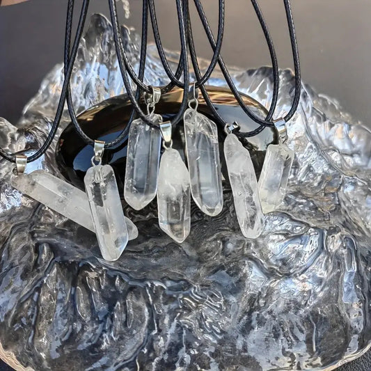 White Crystal Hexagonal Column Pendant