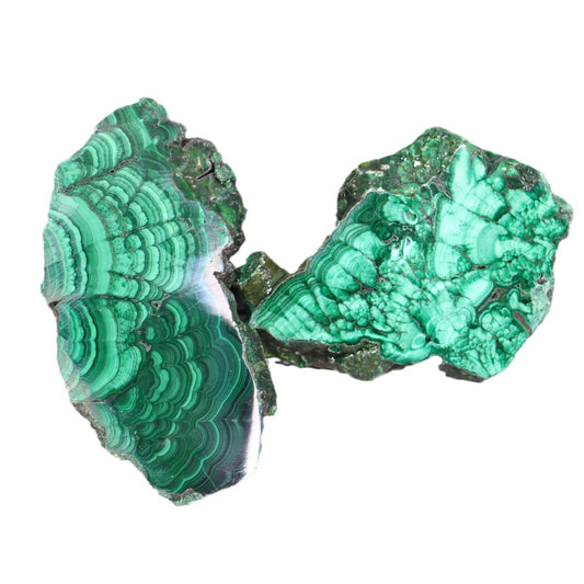 Malachite Crystal Slice | Green Striated Mineral Specimen