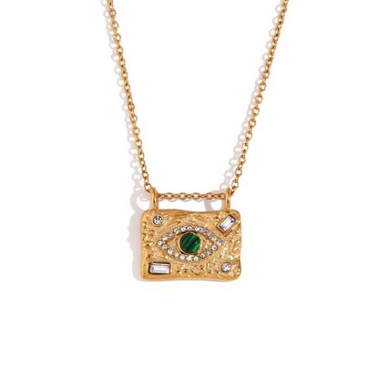 Luxury Evil Eye Zircon Pendant Necklace Set